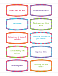 random acts of kindness cards for kids