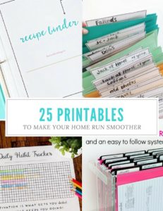 25 free printables for organizing the home