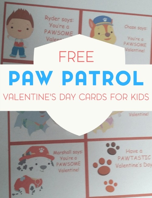 Paw Patrol Valentine's Day Cards