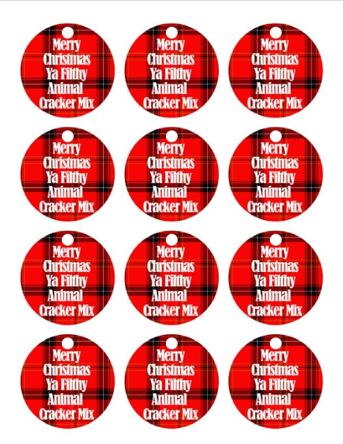 Merry Christmas Ya Filthy Animal Cracker Mix Tag
