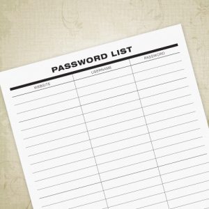 password list printable