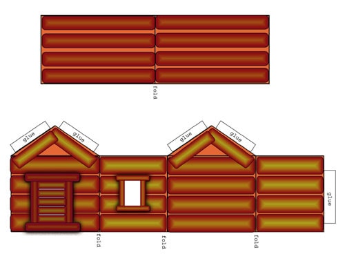 printable wee log cabin