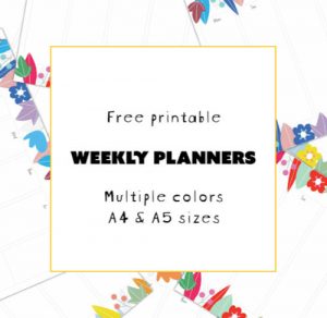 Weekly Planners in multiple sizes