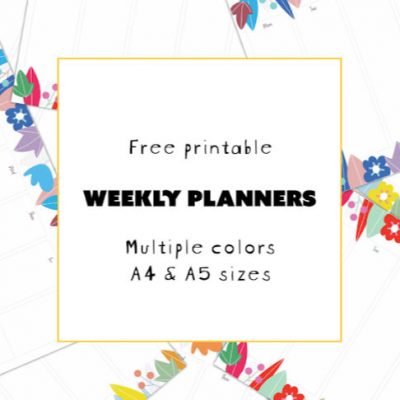 Weekly Planners in multiple sizes