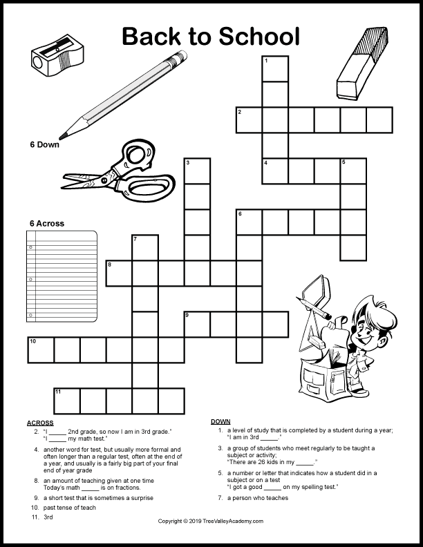 Back to School Word Activity Sheet