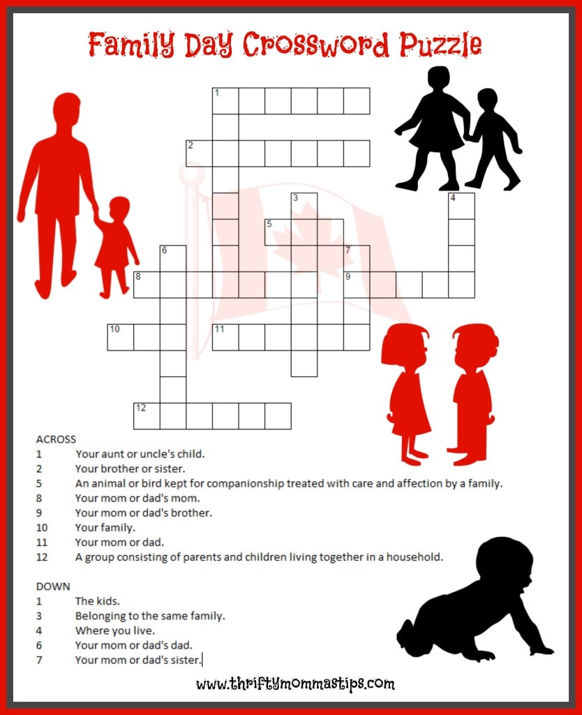 Family Day Crossword Puzzle