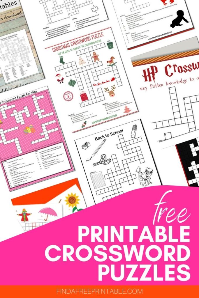 free printable crossword puzzles