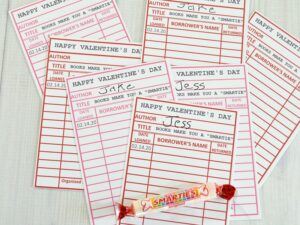 printable Library Card Valentines