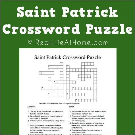 Saint Patrick Crossword Puzzle