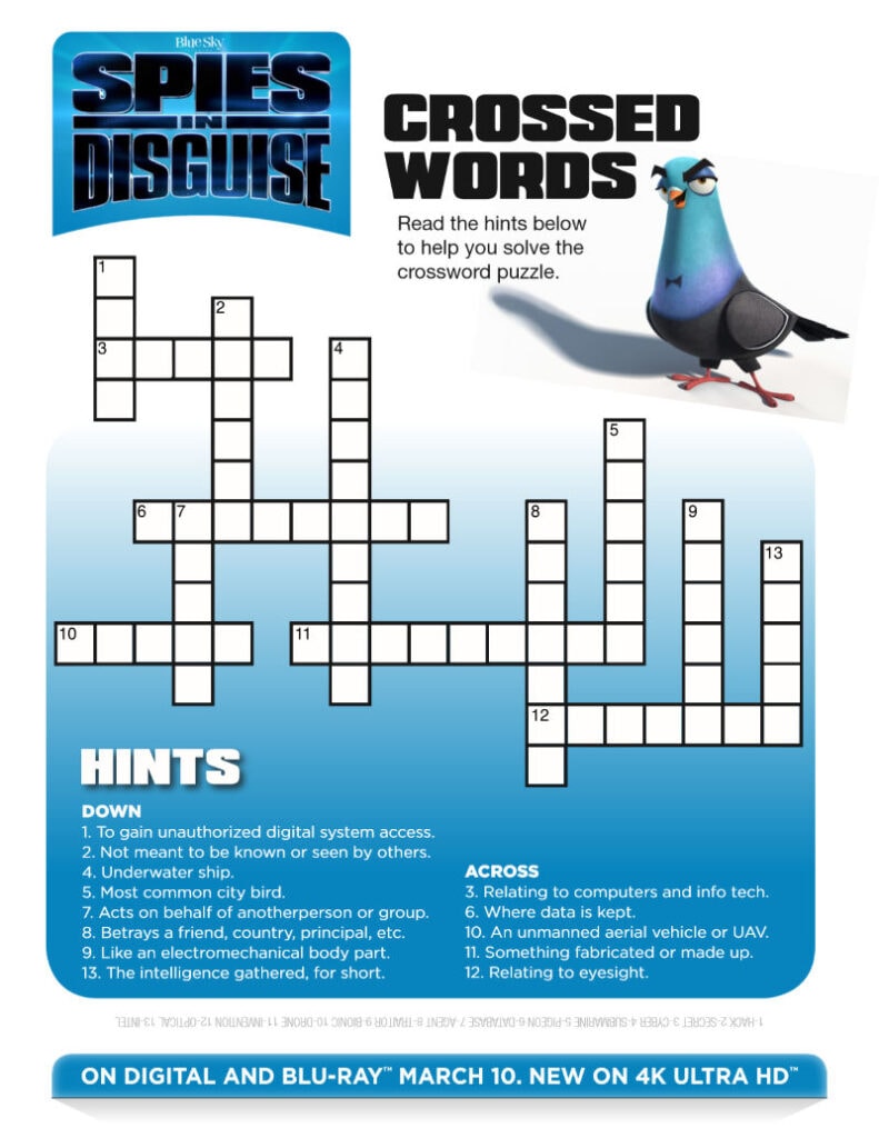 Crossword Puzzle: Spies in Disguise