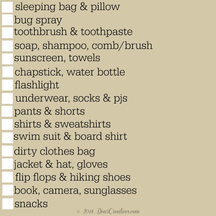 Image for Camping Checklists To Make Packing Easy