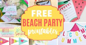 free beach party printables