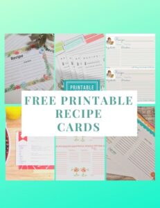 free printable recipe cards