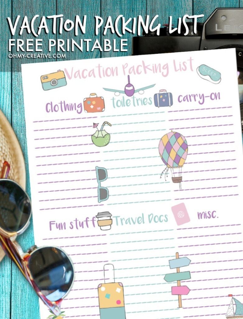 Free Printable Vacation Packing Lists - Find a Free Printable