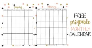 Free Blank Monthly Calendar Printables - Find a Free Printable