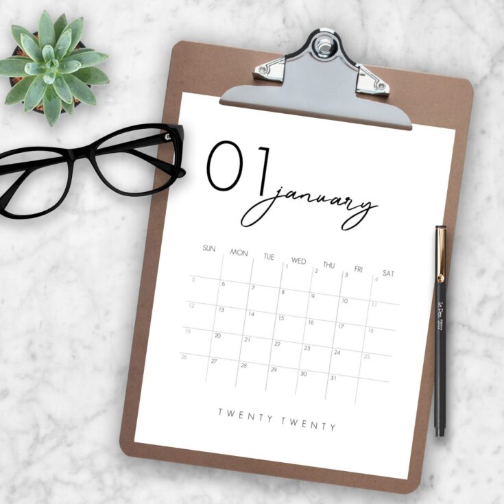 simple blank calendar