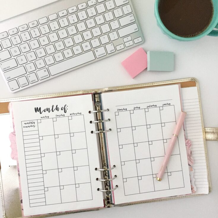 planner calendar printable