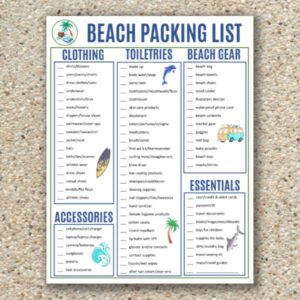 free printable beach packing list