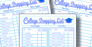 printable back to college shopping list