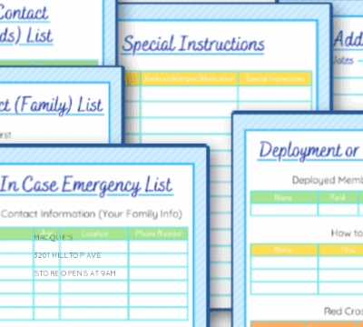 printable personal emergency contact checklist