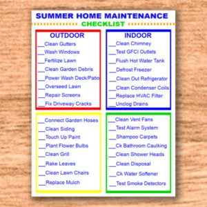 printable summer home maintenance checklist