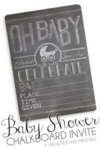 chalkboard baby shower invitations