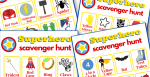 free printable superhero scavenger hunt