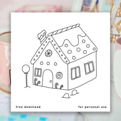 free printable Gingerbread house coloring page
