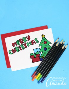 printable Christmas coloring cards