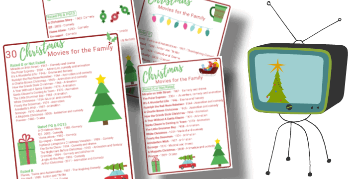 best family Christmas movies printable guide