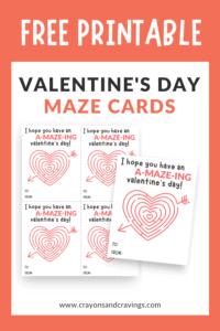 printable Valentine's Day maze cards