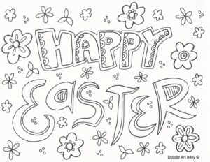 Happy Easter color sheet