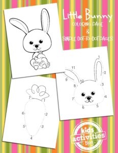 Easter dot to dot color page