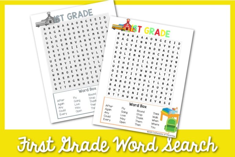 First Grade Word Search Printable - Find a Free Printable