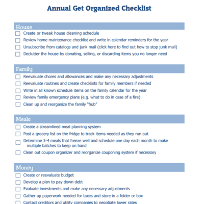 organization checklist