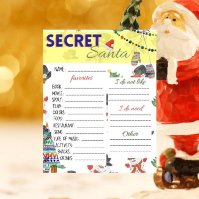 secret santa sheets