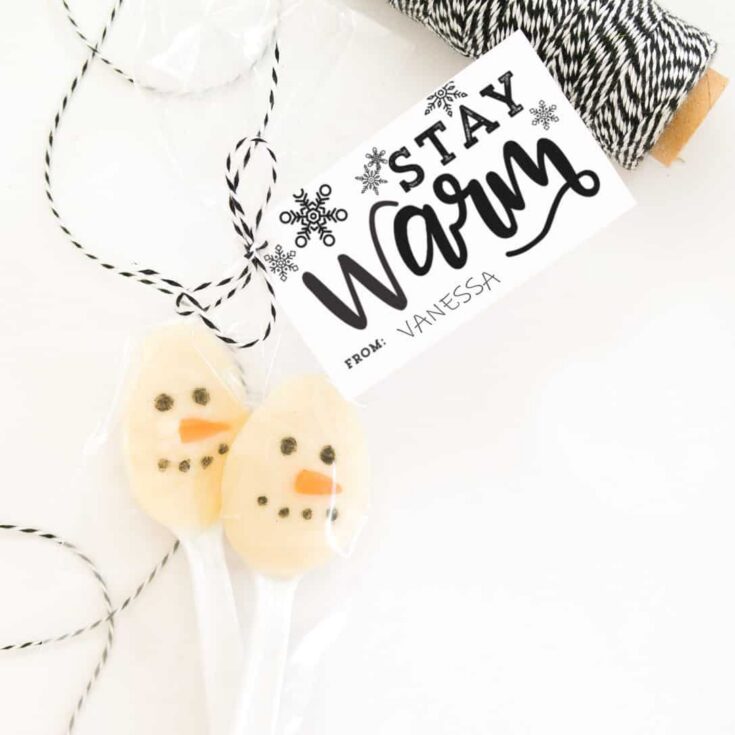snowman stirrer tags