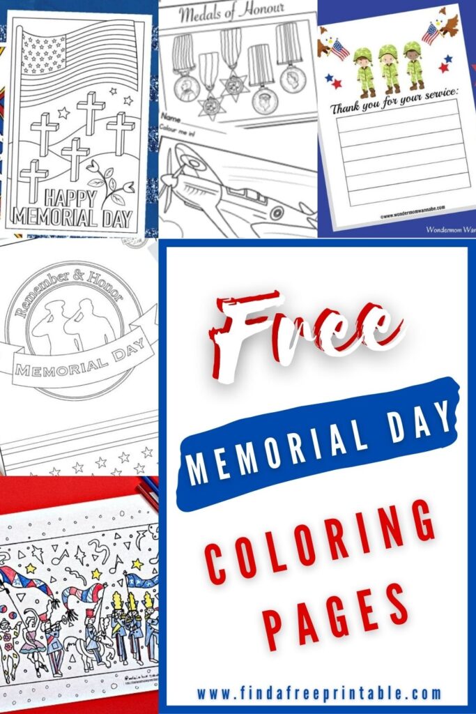 Memorial Day coloring pages pin
