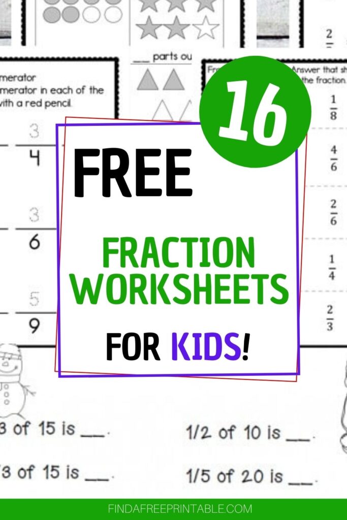 16 free printable fractions