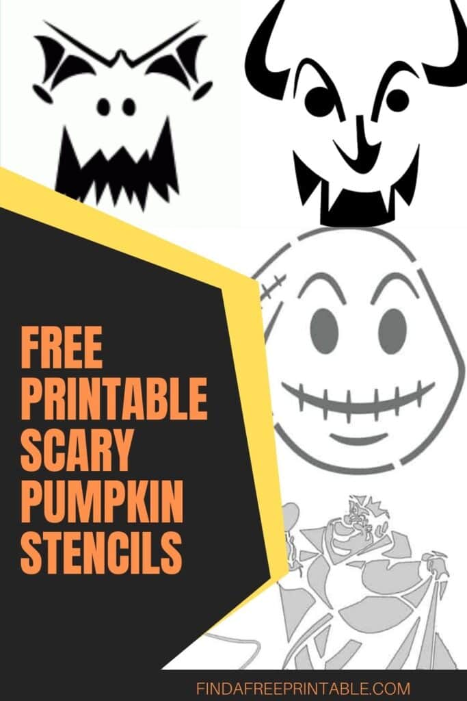 Free printable scary pumpkin stencils pin