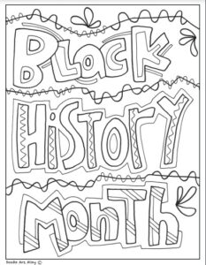 Black History Month Word Color Sheet