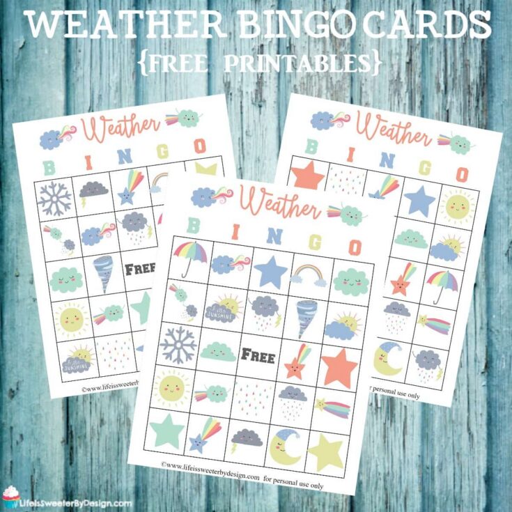3 weather bingo cards