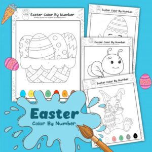easter color by number free printable