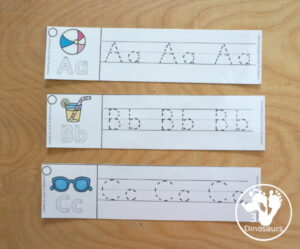 tracing cards with letters