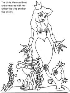 Coloring Pages with Little Mermaid Facts