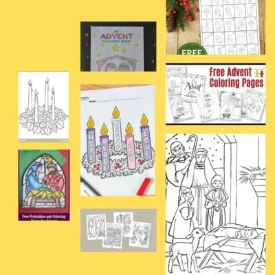 lots of free advent coloring pages