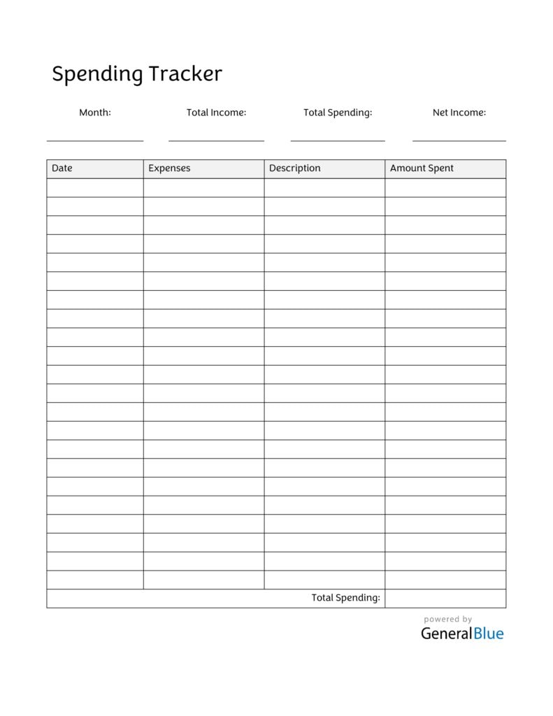 Free Printable Expense Trackers - Find a Free Printable