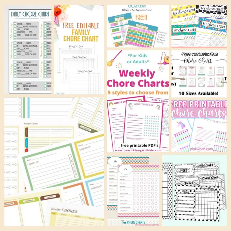 Free Printable Chore Charts for Adults - Find a Free Printable