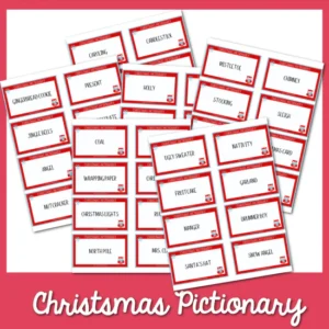 printable Christmas pictionary cards