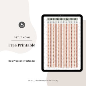 Free Printable Dog Pregnancy Calendar